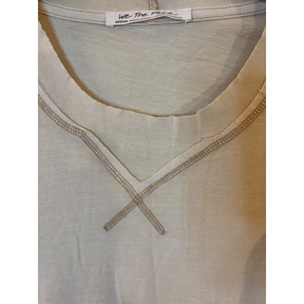 We The Free People Beige Cotton 3/4 Sleeve T Shirt M - Picture 3 of 6